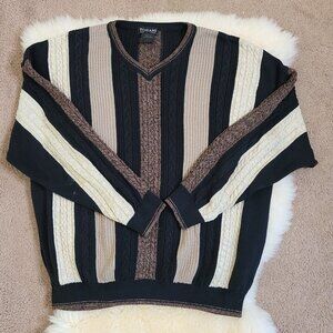 Vintage 90's Tosani V Neck Oversized Textured Sweater - XL